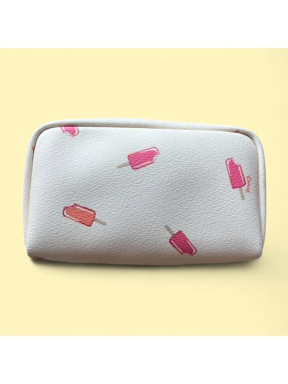 Coach White & Pink Ice Cream Lollipop Makeup Travel Cosmetic Bag Y2K Summer - Picture 3 of 7